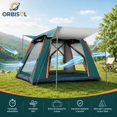 barraca de acampamento Automática 4-6 Pessoas - Tenda Portátil Para Acampamento Fácil Instalação