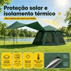 Barraca de Acampamento Automática 6 Pessoas Camping Tenda Impermeável Resistente para Família