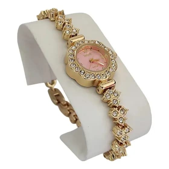 Relógio Feminino Cravejado Strass Redondo Luxo Joia