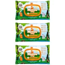3 Pacotes Lenços Umedecidos Cheirinho de Lavanda Sem Álcool 300 Un Floresta Mimou Baby