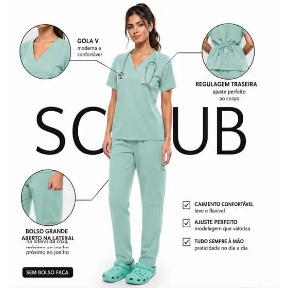 Pijama Cirúrgico Hospitalar Profissionais da Saúde Tendência Médico Enfermagem