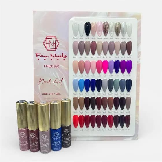Esmalte em gel 3 em 1 - Base, Esmalte e Top Coat  FAN NAILS