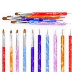 Kit Com 5 Pincéis Boleadores Unha Gel Profissional Acrigel FAN NAILS