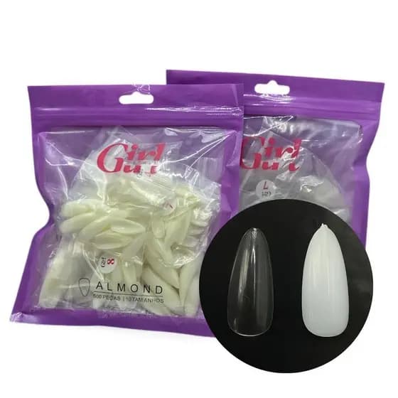 Unha Postiça Almond com 500 Unidades- Girl Fatale