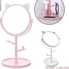MINI Espelho Mesa Penteadeira Porta Bijuteria Gatinha