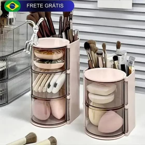 Organizador Multifuncional Para Maquiagens ou Porta Joias 3 Andares