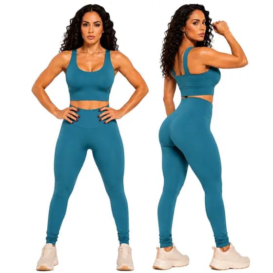 Conjunto Academia Feminino Calça Alta Compressão + Top Suplex Confortável