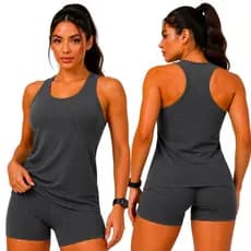 Regata Nadador Feminina Esportiva Academia Fitness Confortável Sem Manga Mulete Nadador Básica Musculação Caminhada