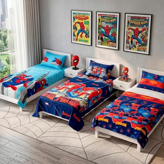 Kit Lençol Infantil com Fronha Homem Aranha solteiro