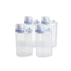 Kit 4 unids Pote Hermético 2L Premium Com Medidor Organizador De Alimentos Mantimentos Arroz