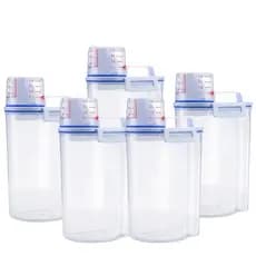 Kits de 2 a 9 Un Potes Herméticos 2L Premium Com Medidor Organizador De Alimentos Mantimentos Arroz