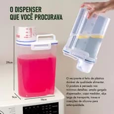 - Kit 2 Unids Dispenser Organizador Lavanderia 2,5 Litros Pote Amaciante Sabão em Pó Lavanderia