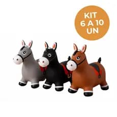 Kit 6 a 10 Cavalinhos Upa Upa Infantil Pocotó Luz Som Pula Pula Inflável Emborrachado Brinquedo Educativo Com Led