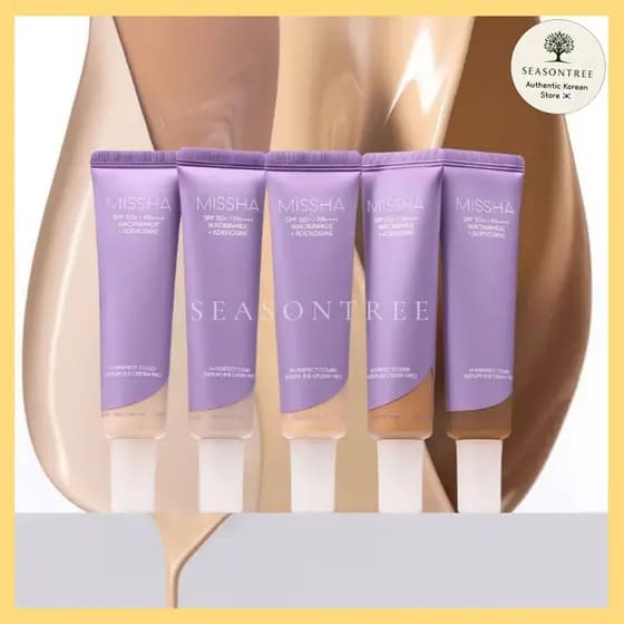 [MISSHA] Última Versão Renovada M Perfect Cover Serum BB Cream SPF50 + PA + +/20ml 50ml Conjunto Especial Com Puff