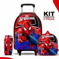 Kit  Mochila  Escolar Completo Carrinho Voltas as Aulas Infantil