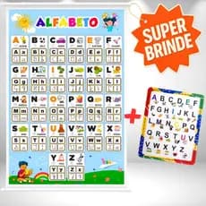 Banner Educativo Alfabeto Letras Didático Desenhos e Libras 60x90cm + Super Brinde!!