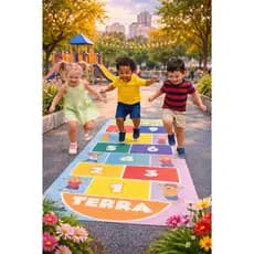 Tapete Amarelinha Infantil Grande para Crianças Colorido, Lavável, Educativo e Resistente