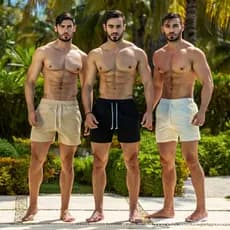 Kit com 3 Short Linho Mauricinho Masculino Bermuda Masculina Colorida Qualidade Premium Praia Verão