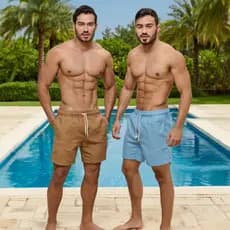 Kit 2 Short Linho Masculino Mauricinho Curto Alta Qualidade Premium Bermuda Masculina Moda Atual