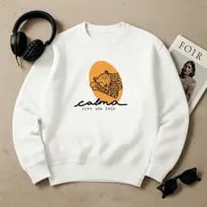 Moletom Feminino Gola Redonda Criativa Sweet Estampada Onça