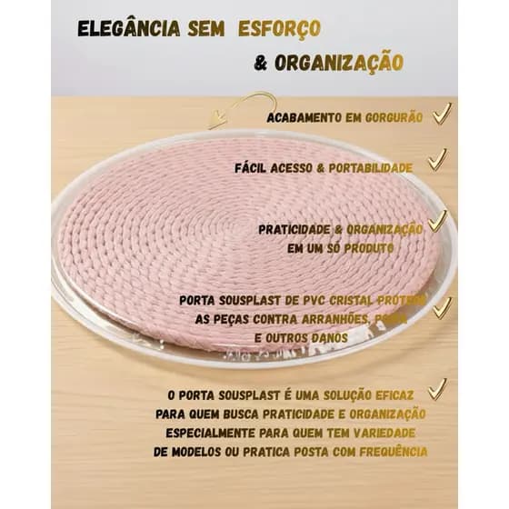 ORGANIZADOR PROTETOR SOUSPLAST COM DIÂMETRO DE 30 CM INTEITO DE PLÁSTICO