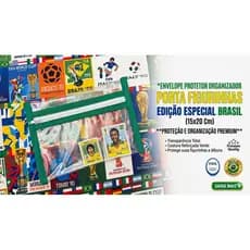 Envelope Organizador de Figurinhas – Edição Brasil kit 3 unidades