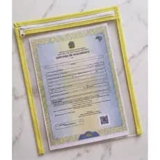 porta documento transparente com zíper