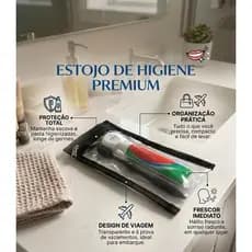 Estojo Organizador de Higiene Bucal - Transparente & Compacto