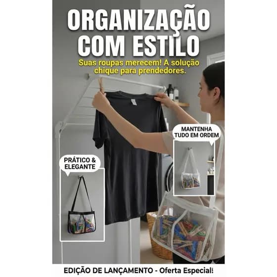 porta organizador ou saco para organizar prendedor com alça