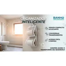 Porta Papel Higiênico Cristal Transparente – Elegante e Discreto (2 divisórias)