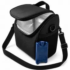 Lancheira Térmica PADRÃO Unissex Marmita 7L Oxford Preto com Alça Regulável Isolamento Térmico ACOMPANHA GELO 100 ml