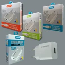 Carregador Rápido Kimaster 15W Universal com Cabo Type-C, Micro USB ou Lightning - Anatel