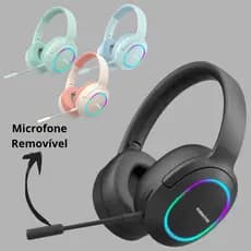 Headphone Bluetooth Kimaster K25 com Microfone Removível, Cancelamento de Ruído e Som Surround