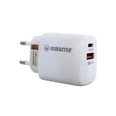 Kit Carregador Turbo 40W Kimaster T110/T110CL/T110CC – PD + QC 3.0 com Cabo Type-C ou Lightning