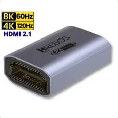 Adaptador Emenda HDMI 2.1 - UHD 8k e 4k - Extensor Fêmea x Fêmea - Plug HDMI 60HZ e 120Hz Repetidor