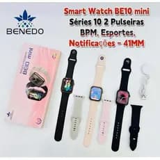 Smart Watch relogio inteligente BE10  mini(38mm) GPS  2 Pulseiras  Esportes Faz Recebe Chamada