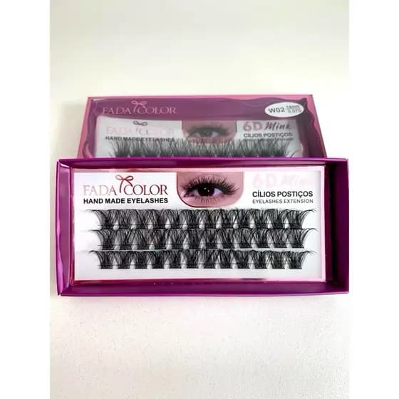 Cílios Extensão Cilios Tufinho W02 Fada Color Cílios base quadrada
