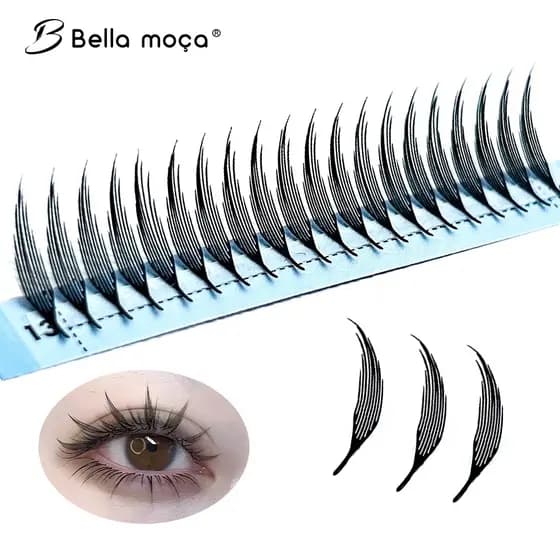 Cílios Bella Moça Extensões De Cílios De Anime D Curl 0.07 mm Mix8-14mm Cílios Peninha