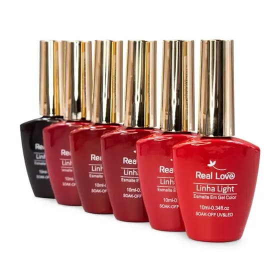 Kit Esmalte em Gel em Tons de Vermelho - Real Love 10ml