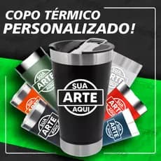 Copo Térmico Personalizado 473ML |Time Futebol Logomarca Nomes Desenhos Tampa e Abridor Bebidas Gelado e Quente