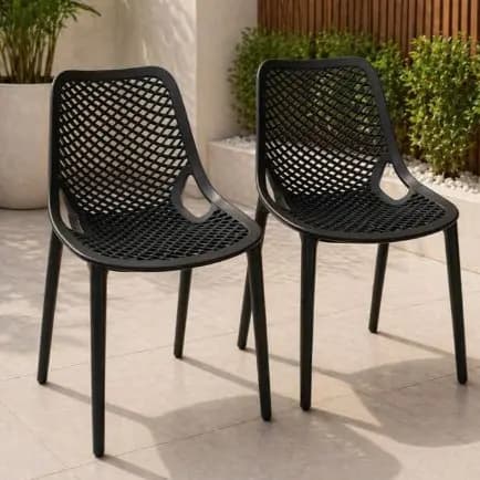 2 Cadeira Suits Preta Design Moderno Gourmet Sala Jantar Restaurante Externa
