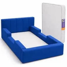 Cama Montessoriana Infantil Luxo 1,68 Estofada com Colchão Incluso e Sistema Velcro Moderno