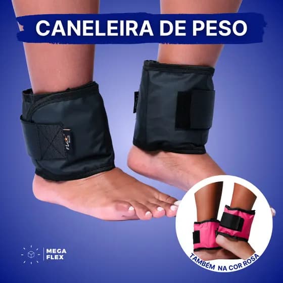 Kit Par Tornozeleira Peso  500g 1Kg 2Kg 3Kg 4Kg 5Kg 6Kg Caneleira Preto Rosa Ajustável Academia