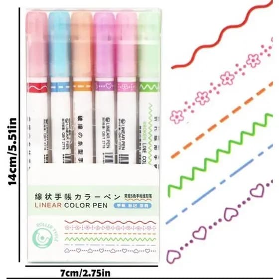 1/6 Pcs Carimbo Roller Stamp Colorido de desenhos/DIY/AGENDA/SCRAPBOOK Papelaria Fofa