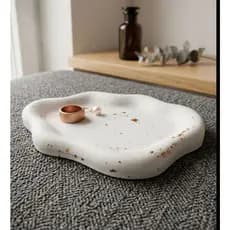 Bandejinha Porta Joias Formato Nuvem com Detalhes Rose Gold - Pratinho Decorativo para Acessórios