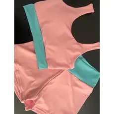 Moda Fitness Feminina | Conjunto Top + short duplo Cintura Alta Confortável