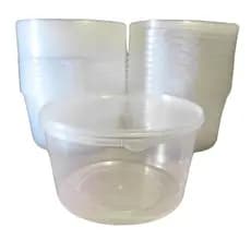 Pote Redondo com Lacre 1litro (1000ml) Freezer e Microondas Embalagem Descartável com Tampa