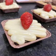Forma Quadrada de Papel Forneável Italiana para Brownie Tamanho P com Tampa