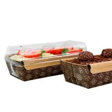 Forma Bolo Inglês Papel Forneável Fiori com tampa Caseirinho Pão Embalagem Biodegradável Delivery
