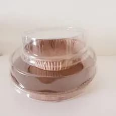 Forma Redonda Papel Forneável Descartável Pie Italiana Torta Quiche Brownie Delivery Gourmet com tampa Pet Transparente